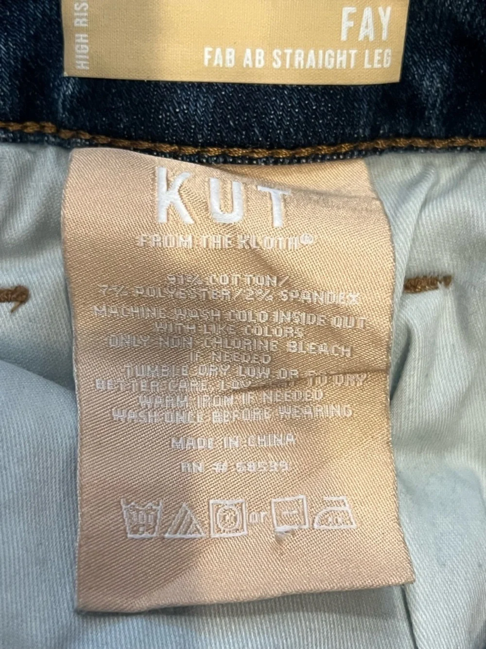 Kut from the Kloth Fay Fab Ab Cuffed Straight Leg Jeans - Picture 6 of 6